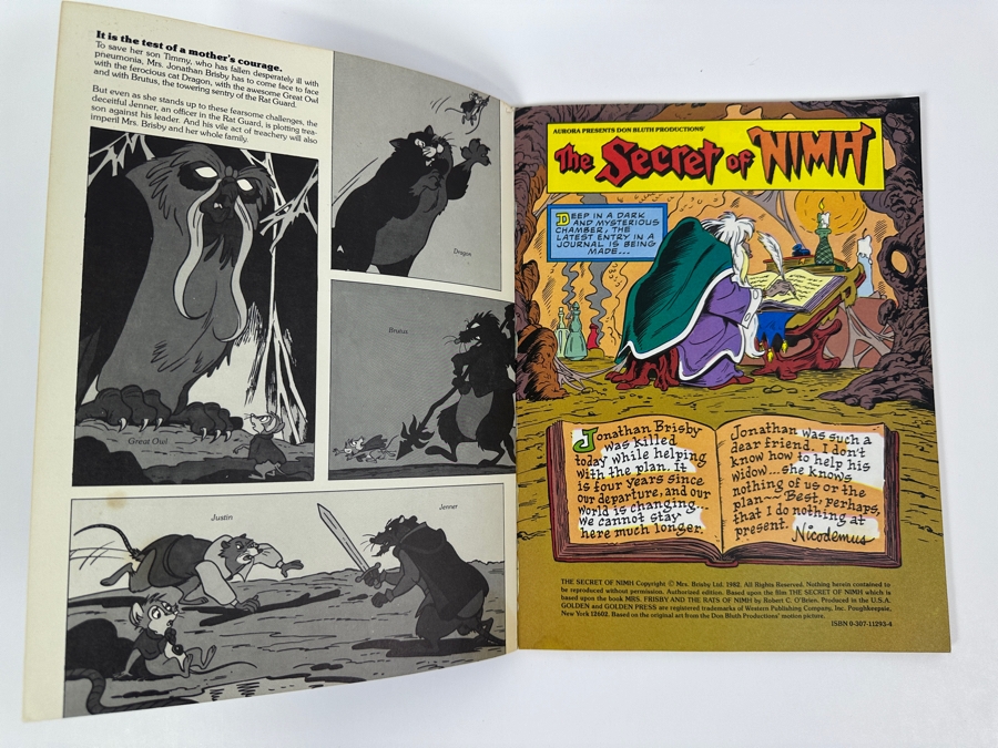Vintage 1982 The Secret Of Nimh Color Picture Story Book Golden [Photo 3]