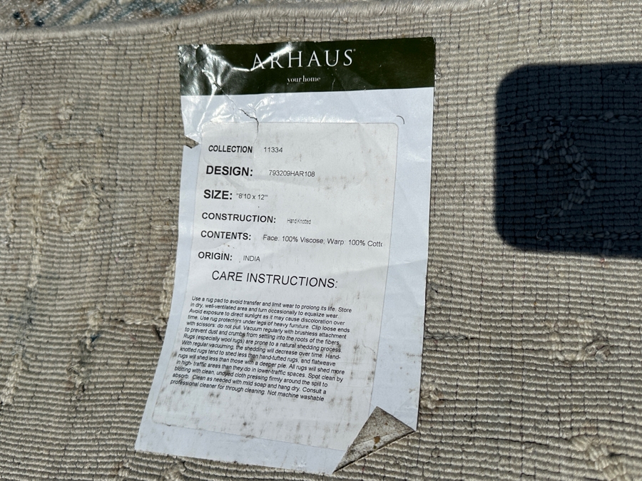 Arhaus Hand Knotted Area Rug 8'10' X 12' [Photo 6]
