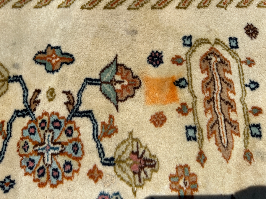 Hand Knotted Wool Persian Area Rug (See Photos For Areas Of Staining) 111' X 149' [Photo 7]