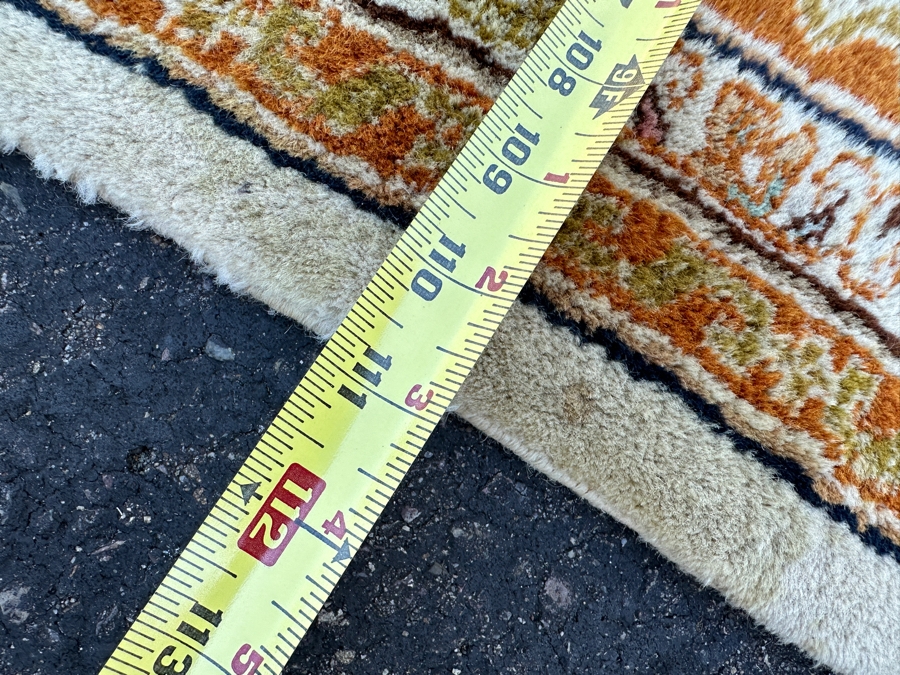 Hand Knotted Wool Persian Area Rug (See Photos For Areas Of Staining) 111' X 149' [Photo 10]