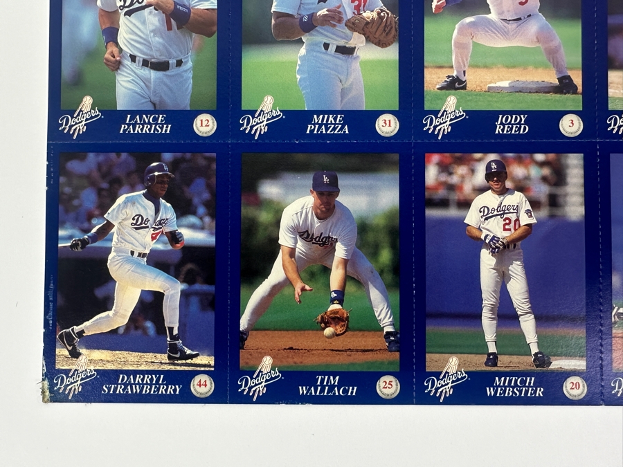 Los Angeles Dodgers L.A.P.D. D.A.R.E Baseball Cards Sheet - Damage To Bottom Right Card 17.5 X 15 [Photo 6]