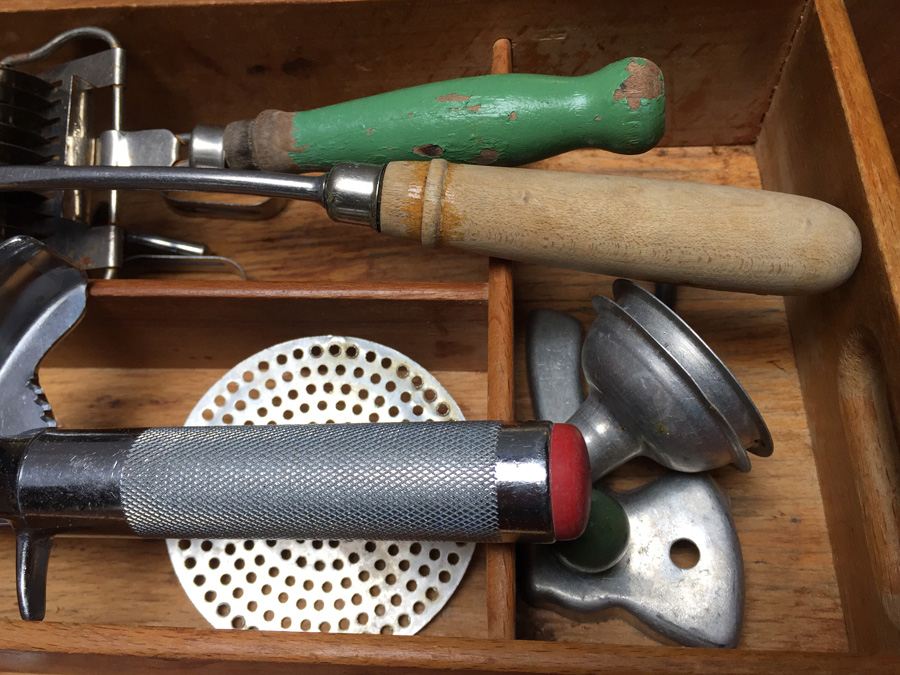 Vintage Kitchen Utensils in Wooden Box [Photo 9]
