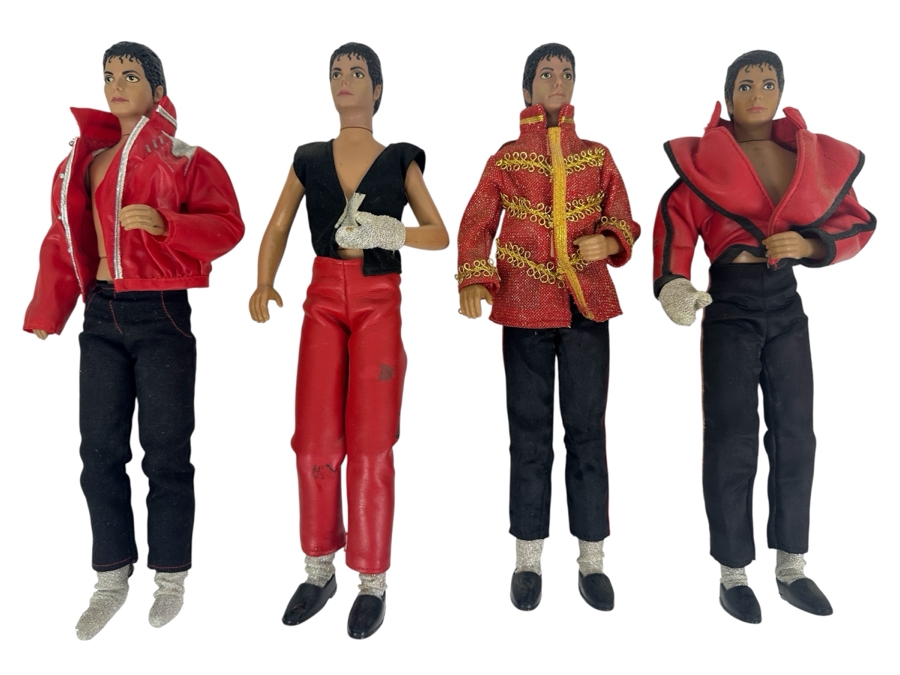 (4) Vintage 1984 Michael Jackson Pop Star 12' Action Figures By MJJ Productions LJN Toys Ltd
