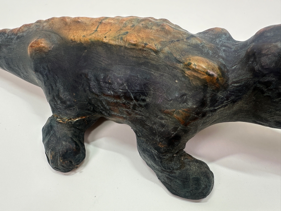 Vintage Leather Wrapped Handmade Alligator Crocodile Made In India 19W X 5H [Photo 9]