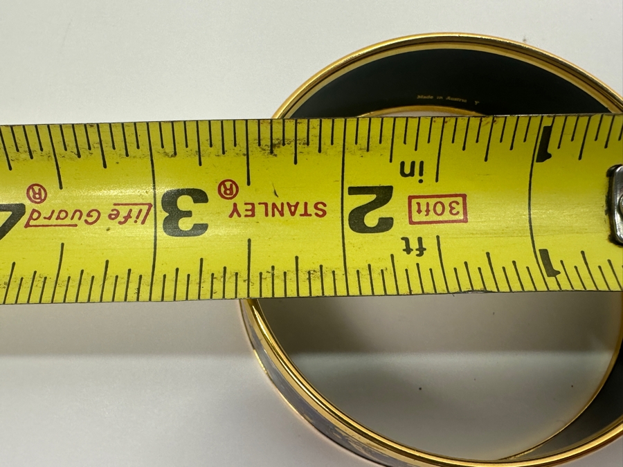 Authentic Hermes Paris Prince And Oranges Enamel Bangle Bracelet Made In Austria 2.5'W 35.5g [Photo 8]