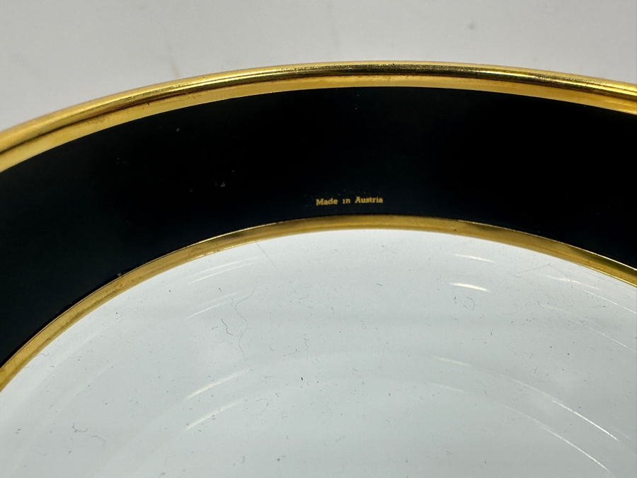Authentic Hermes Paris Etendards Et Bannieres Enamel Bangle Bracelet Made In Austria 2.75'W 39.1g [Photo 4]