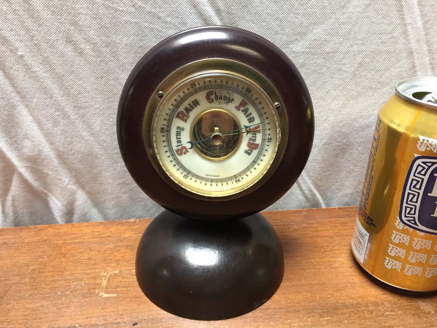 Vintage Germany Weather Barometer on Wooden Base by S & A [Photo 4]