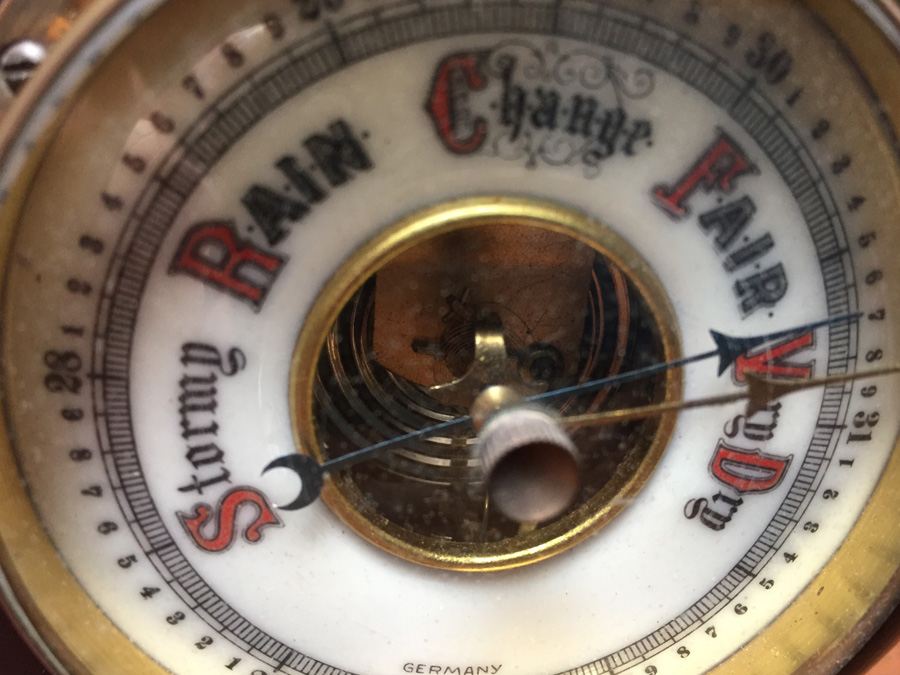 Vintage Germany Weather Barometer on Wooden Base by S & A [Photo 3]