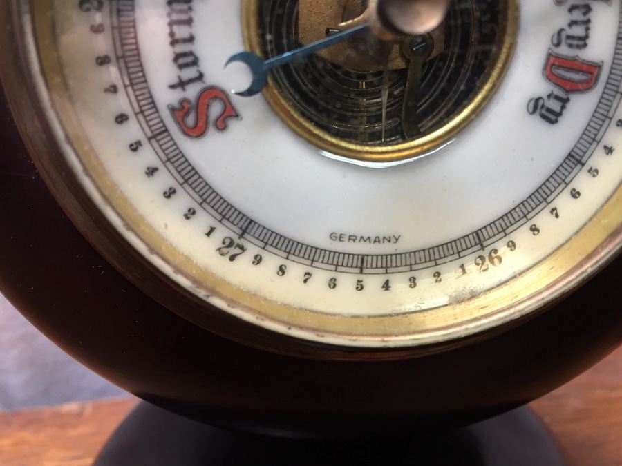 Vintage Germany Weather Barometer on Wooden Base by S & A [Photo 7]