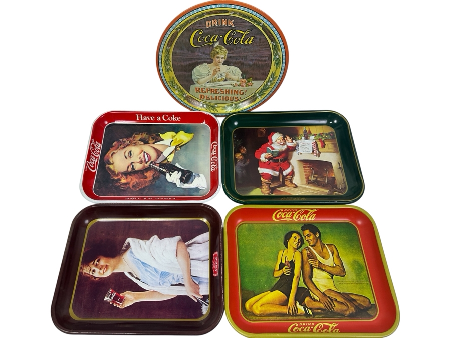 (5) Coca-Cola Coke Tins Trays [Photo 1]
