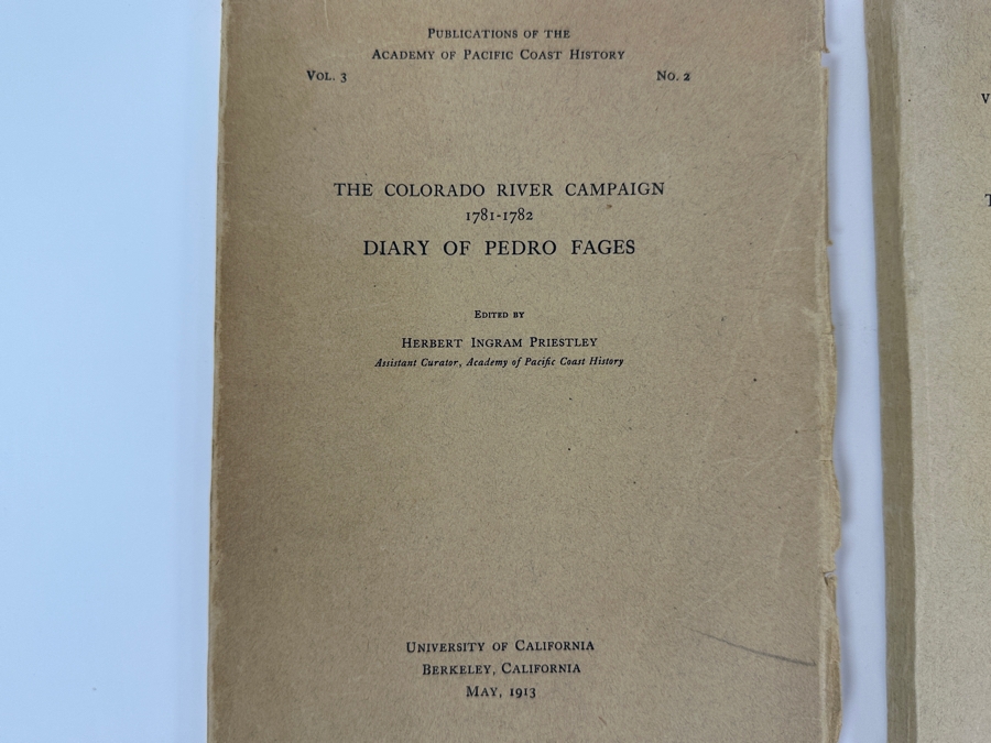 Antique Publications Of The Academy Of Pacific Coast History: 1911 Diary Of Miguel Costanso & 1913 Diary Of Pedro Fages [Photo 2]