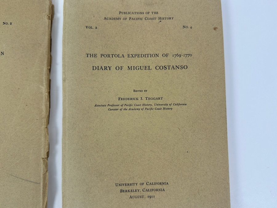 Antique Publications Of The Academy Of Pacific Coast History: 1911 Diary Of Miguel Costanso & 1913 Diary Of Pedro Fages [Photo 3]