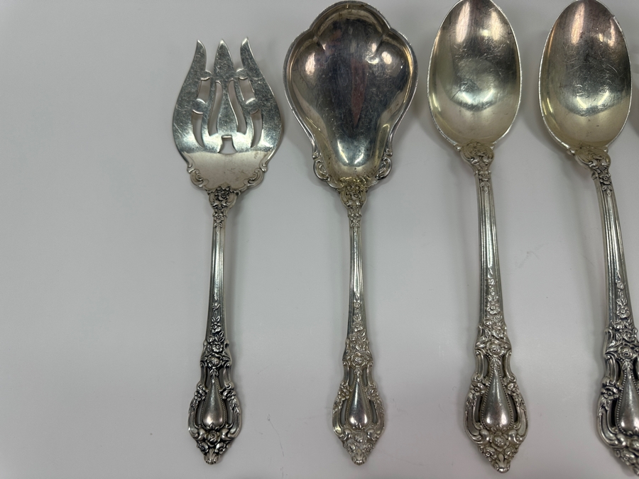 Lunt Sterling Silver Serving Pieces Eloquence Pattern Weighs 806g Sterling Silver Melt Value $917 [Photo 4]