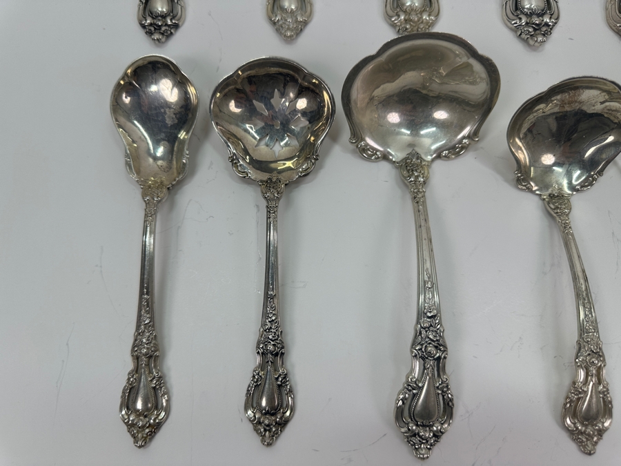 Lunt Sterling Silver Serving Pieces Eloquence Pattern Weighs 806g Sterling Silver Melt Value $917 [Photo 7]