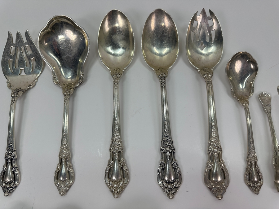 Lunt Sterling Silver Serving Pieces Eloquence Pattern Weighs 806g Sterling Silver Melt Value $917 [Photo 5]