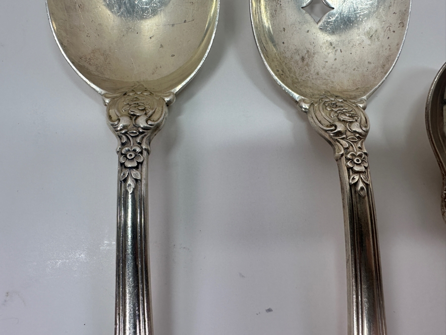 Lunt Sterling Silver Serving Pieces Eloquence Pattern Weighs 806g Sterling Silver Melt Value $917 [Photo 14]