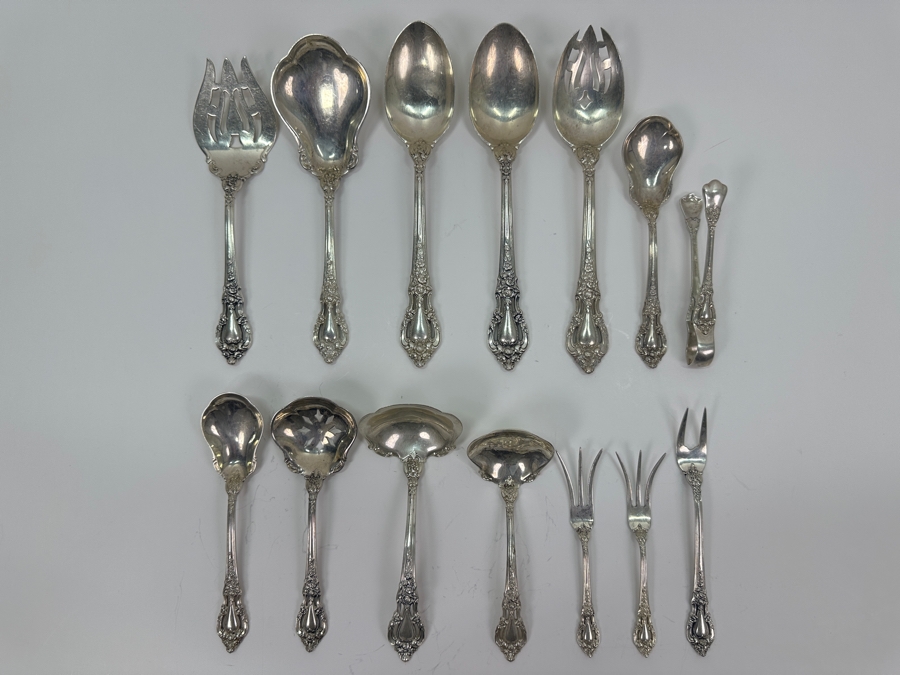 Lunt Sterling Silver Serving Pieces Eloquence Pattern Weighs 806g Sterling Silver Melt Value $917 [Photo 3]