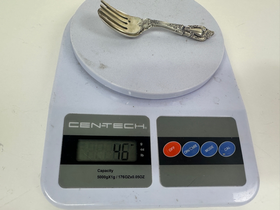 Lunt Sterling Silver Baby Silver Spoon & Fork Eloquence Pattern Weighs 46g Sterling Silver Melt Value $52 [Photo 5]