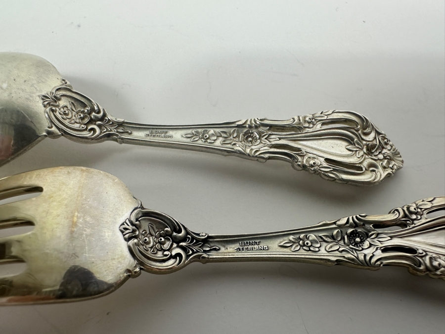Lunt Sterling Silver Baby Silver Spoon & Fork Eloquence Pattern Weighs 46g Sterling Silver Melt Value $52 [Photo 4]