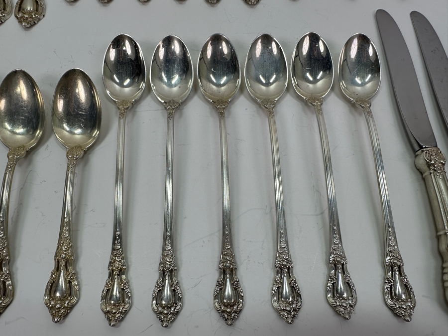 Lunt Sterling Silver Flatware Service For Six Eloquence Pattern - Sterling Silver Weighs 1,387g Plus An Additional 453g Of Knives - Sterling Silver Melt Value $1,578 [Photo 7]