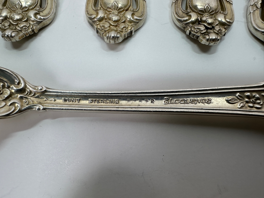 Lunt Sterling Silver Flatware Service For Six Eloquence Pattern - Sterling Silver Weighs 1,387g Plus An Additional 453g Of Knives - Sterling Silver Melt Value $1,578 [Photo 10]