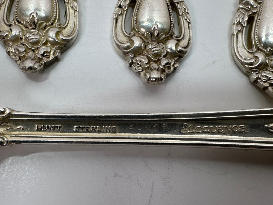 Lunt Sterling Silver (9) Flatware Extra Spoons & Forks Eloquence Pattern Weighs 301g Sterling Silver Melt Value $342 [Photo 4]