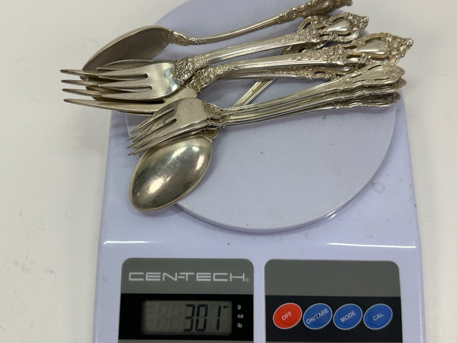 Lunt Sterling Silver (9) Flatware Extra Spoons & Forks Eloquence Pattern Weighs 301g Sterling Silver Melt Value $342 [Photo 5]