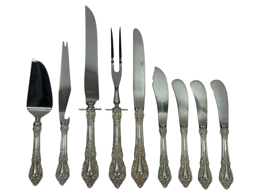 Lunt Sterling Silver Handled Flatware Serving Pieces Eloquence Pattern Weighs 561g
