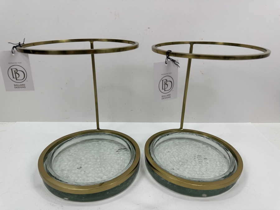 New Pair Of Ballard Designs Rosaleen Stem Holders 8W X 10H [Photo 3]