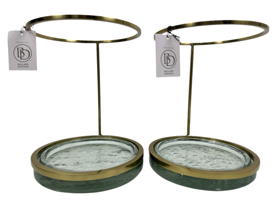 New Pair Of Ballard Designs Rosaleen Stem Holders 8W X 10H [Photo 1]