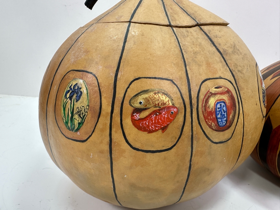 Pair Of Hand Painted Gourds 7H [Photo 6]