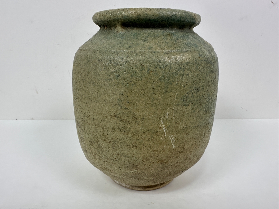 Antique Islamic Nisha Pot With Green / Blue Glaze Circa 1000-1300AD 5.5'H [Photo 6]