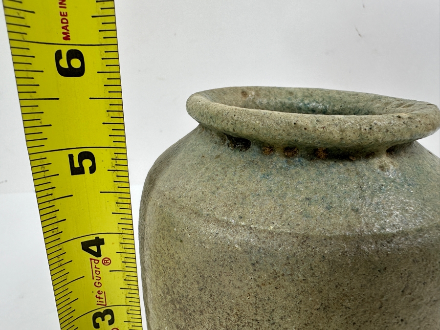 Antique Islamic Nisha Pot With Green / Blue Glaze Circa 1000-1300AD 5.5'H [Photo 12]