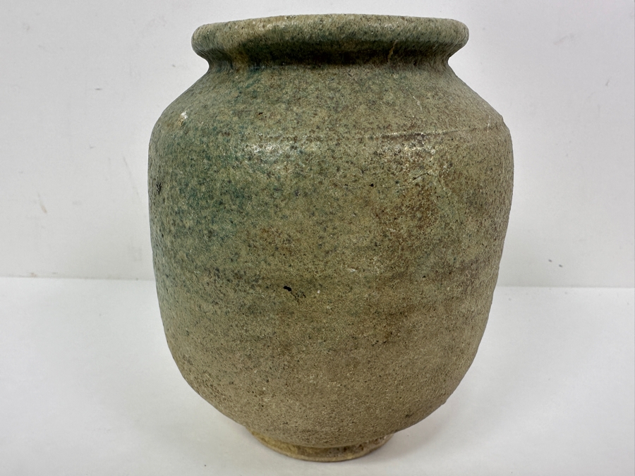 Antique Islamic Nisha Pot With Green / Blue Glaze Circa 1000-1300AD 5.5'H [Photo 3]