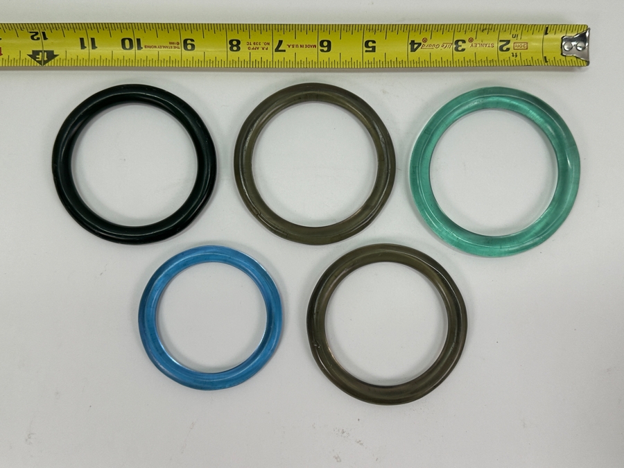 (5) Antique Naga Colored Glass Bangles [Photo 8]