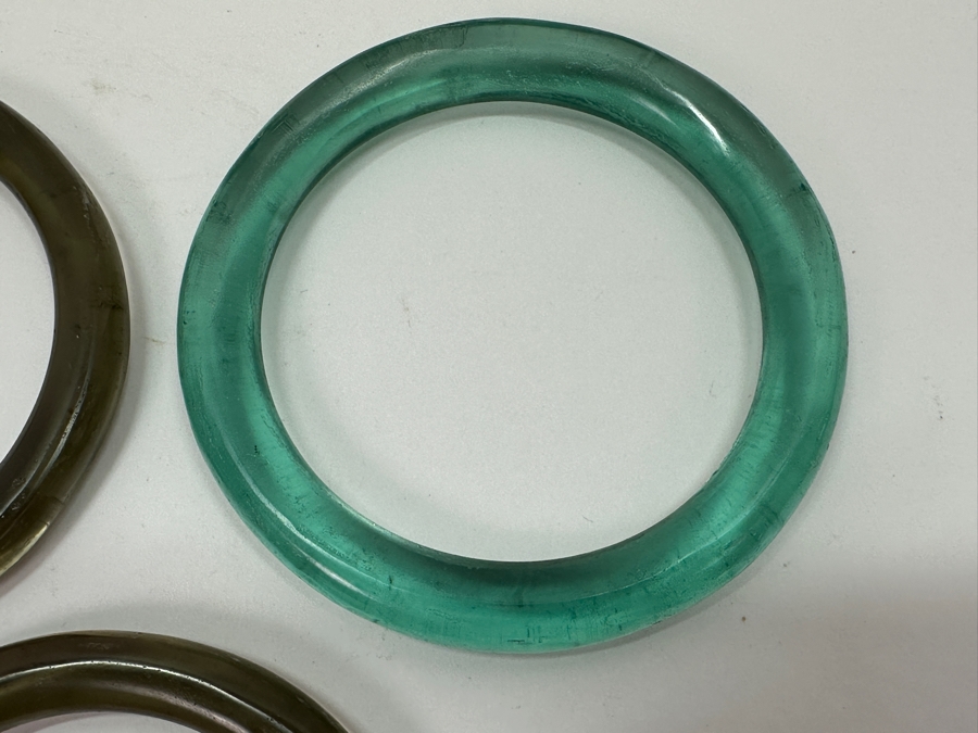 (5) Antique Naga Colored Glass Bangles [Photo 3]