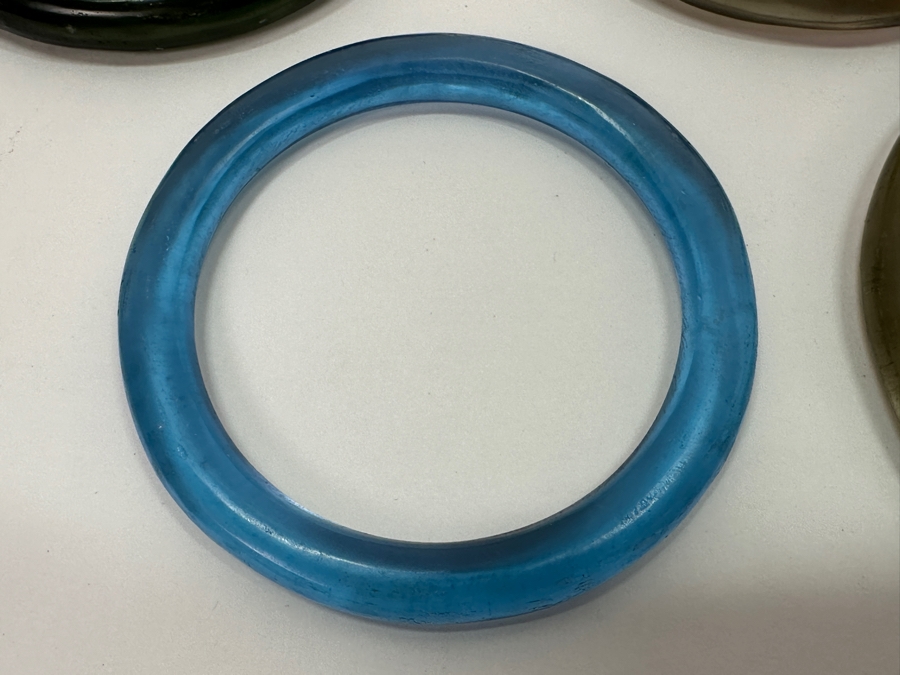 (5) Antique Naga Colored Glass Bangles [Photo 4]