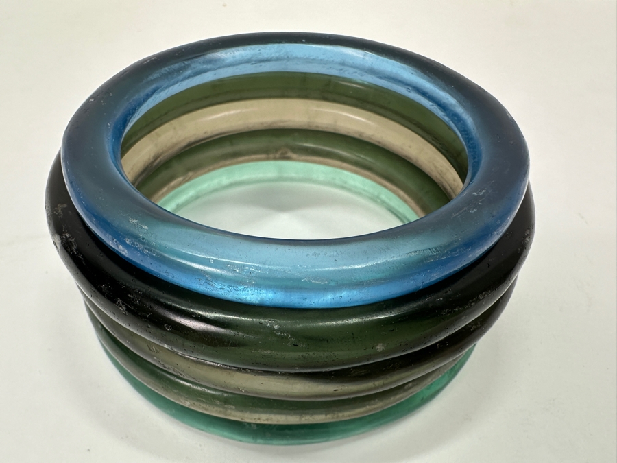 (5) Antique Naga Colored Glass Bangles [Photo 10]