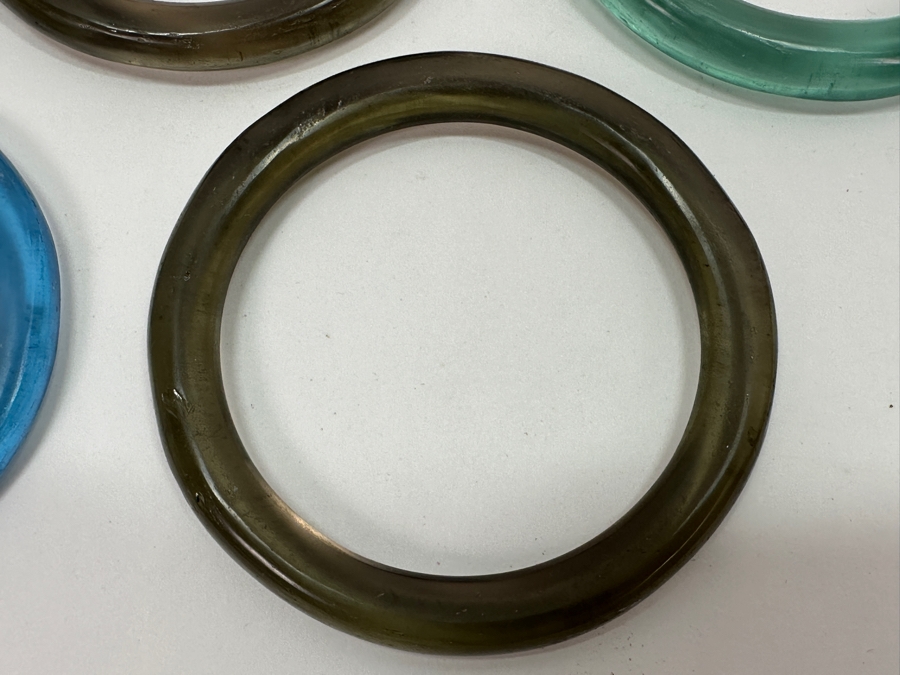 (5) Antique Naga Colored Glass Bangles [Photo 7]