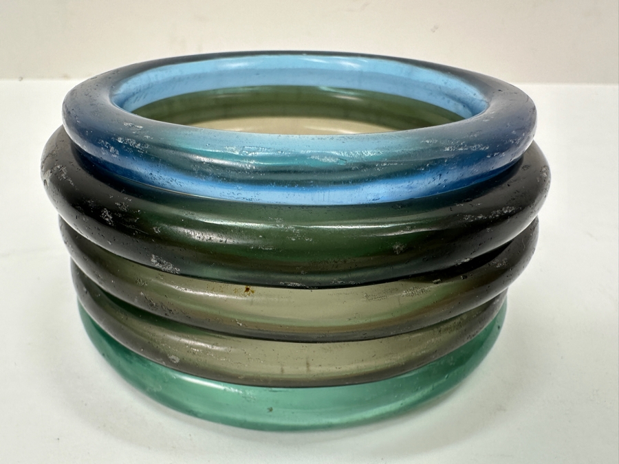 (5) Antique Naga Colored Glass Bangles [Photo 9]