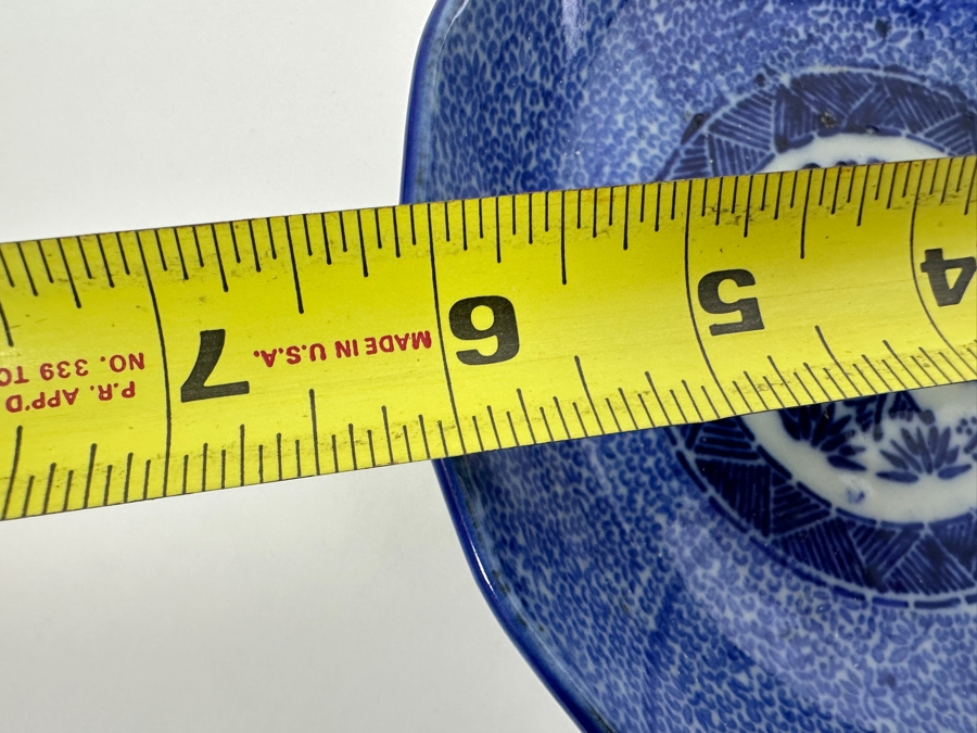 Antique Japanese 1850s Blue & White Porcelain Dish 6'W [Photo 9]