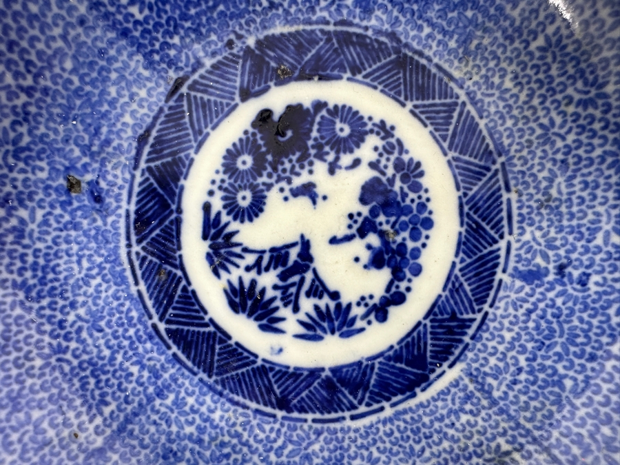Antique Japanese 1850s Blue & White Porcelain Dish 6'W [Photo 6]