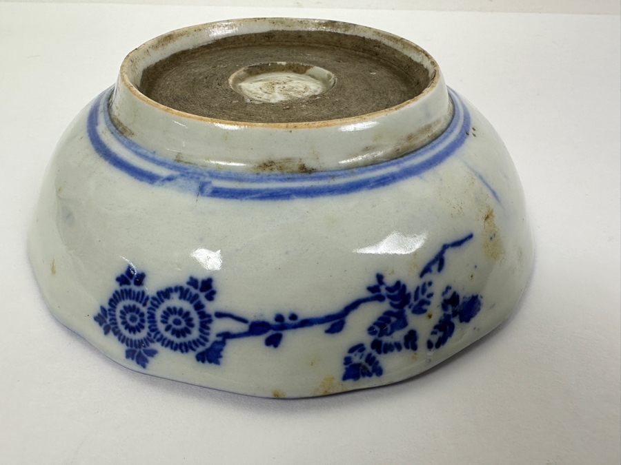 Antique Japanese 1850s Blue & White Porcelain Dish 6'W [Photo 2]