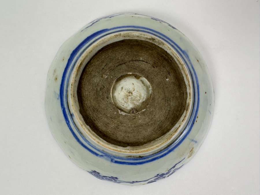 Antique Japanese 1850s Blue & White Porcelain Dish 6'W [Photo 3]