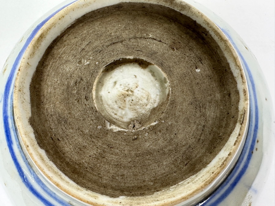 Antique Japanese 1850s Blue & White Porcelain Dish 6'W [Photo 8]