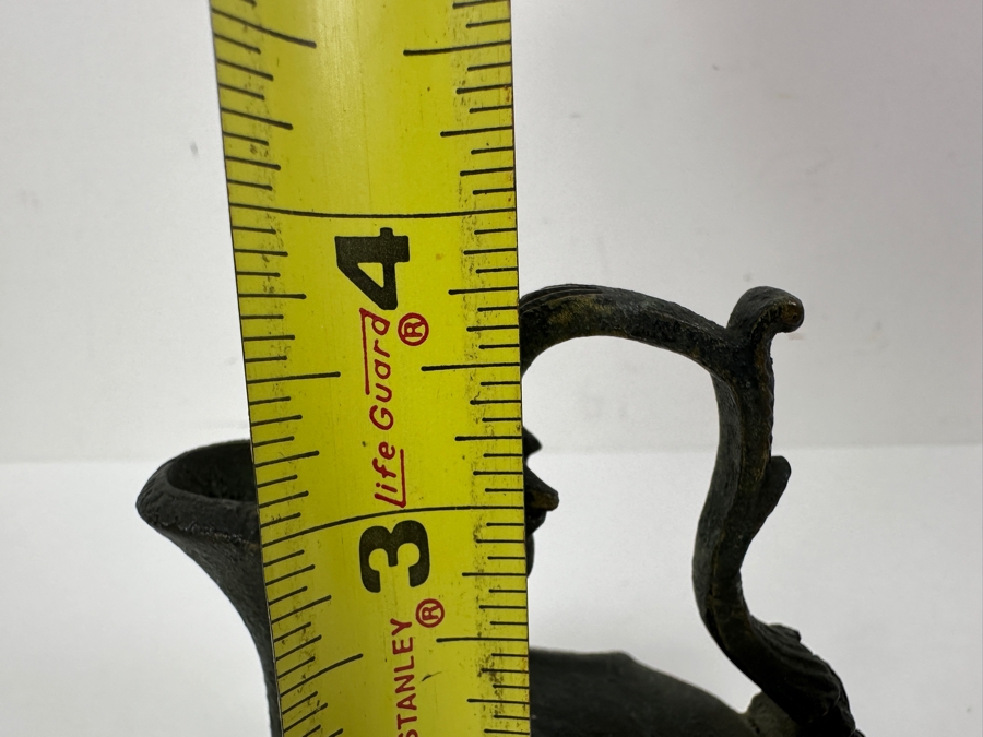 Antique 19th Century Bronze Grand Tour Askos Pouring Vessel Made In The Roman Style 4W X 4H [Photo 13]