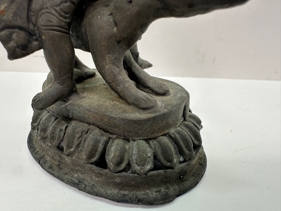 Antique Indian Ganesha Bronze Sculpture 5.25'H [Photo 5]