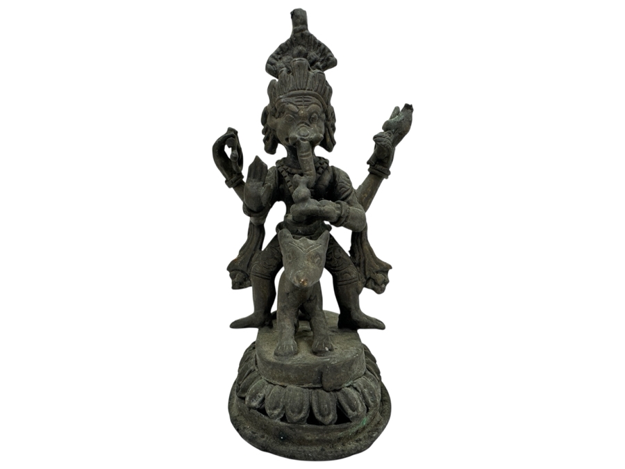 Antique Indian Ganesha Bronze Sculpture 5.25'H [Photo 1]