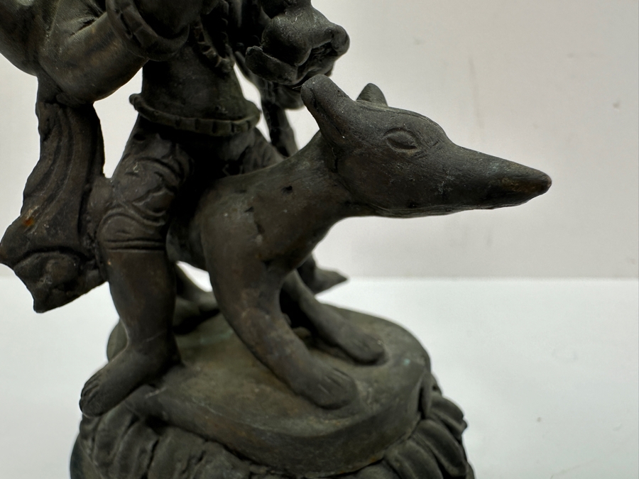 Antique Indian Ganesha Bronze Sculpture 5.25'H [Photo 4]