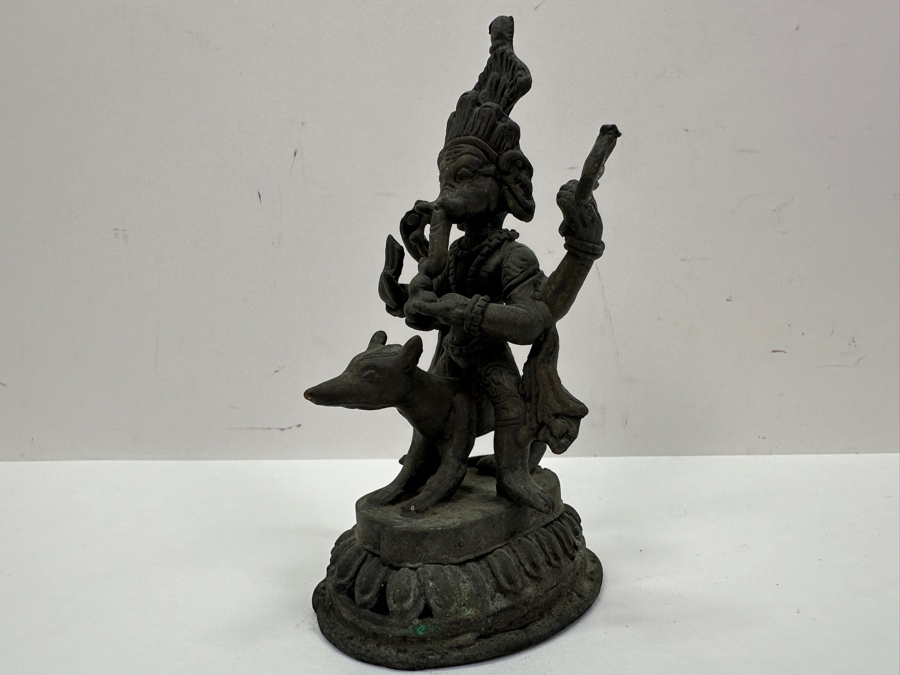 Antique Indian Ganesha Bronze Sculpture 5.25'H [Photo 10]